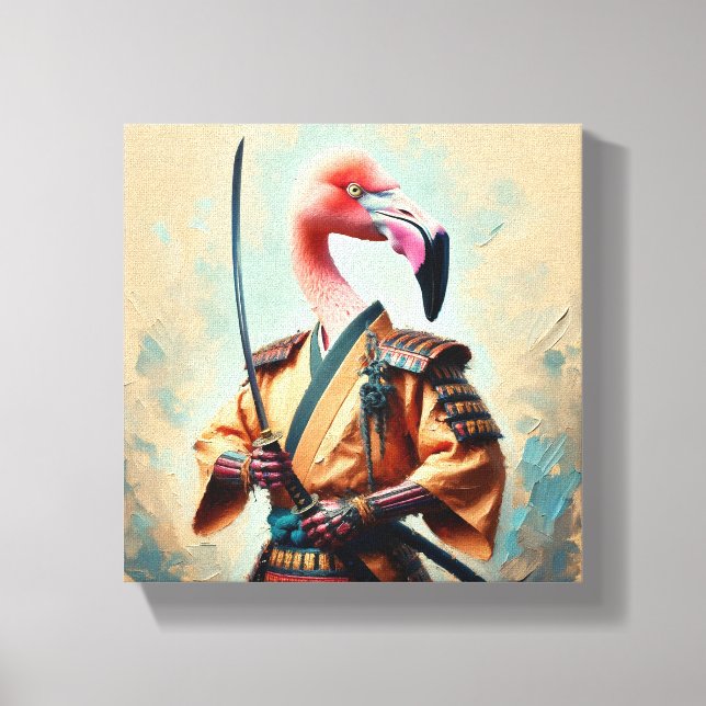 Impressão Em Tela Flamingo Samurai (Frente)