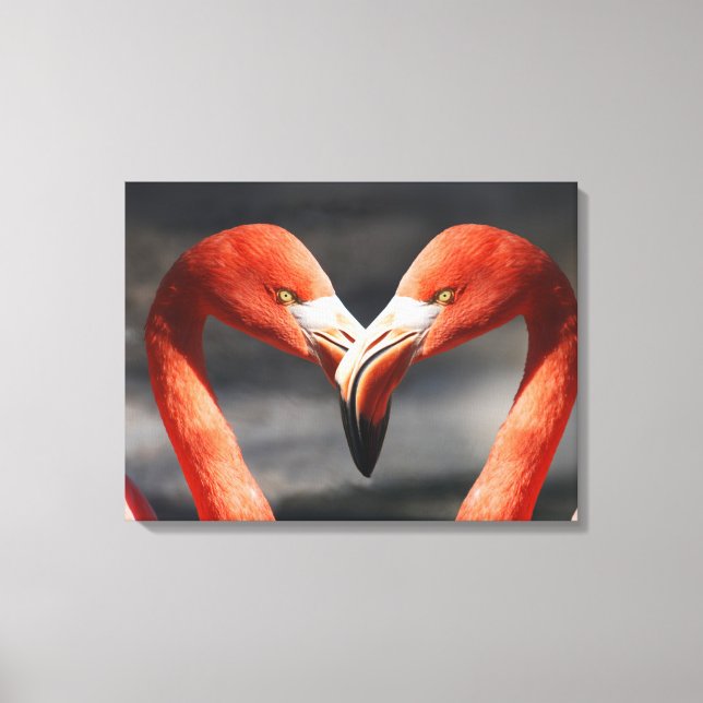 Impressão Em Tela Flamingoes no Amor (Frente)