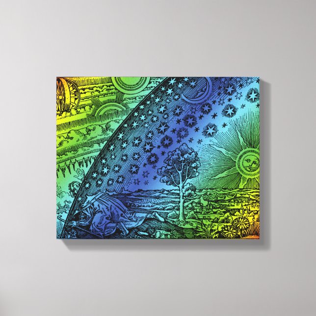 Impressão Em Tela Flammarion Heaven and Earth Engraving Trabalho de  (Frente)