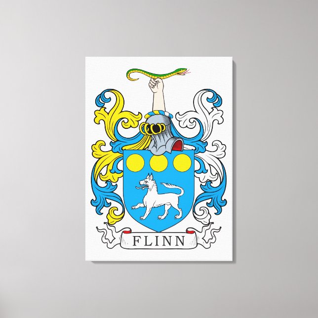 Impressão Em Tela Flinn Family Crest (Frente)