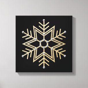 Impressão Em Tela Floco de neve de prata e Dourado