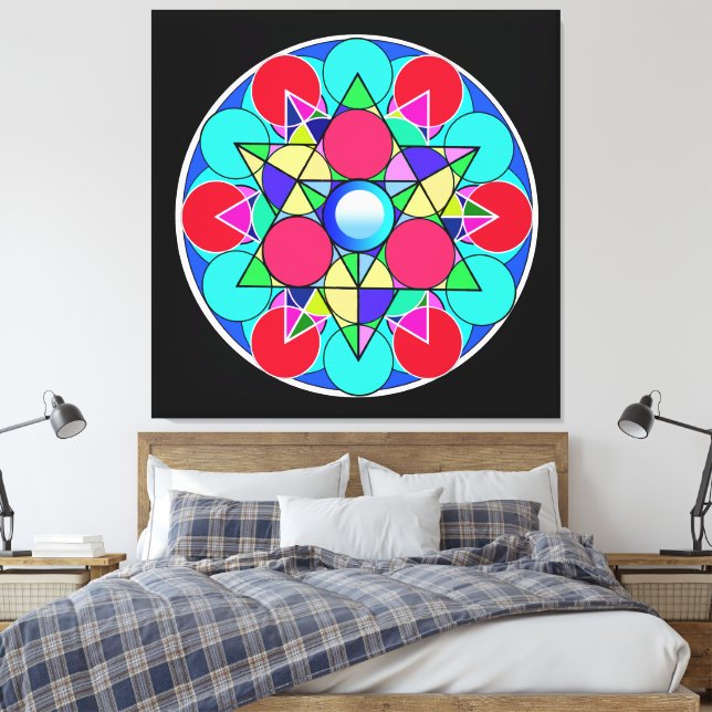 Impressão Em Tela Flor abstrato Star (Insitu(Quarto))