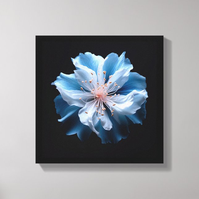 Impressão Em Tela Flor Azul (Frente)