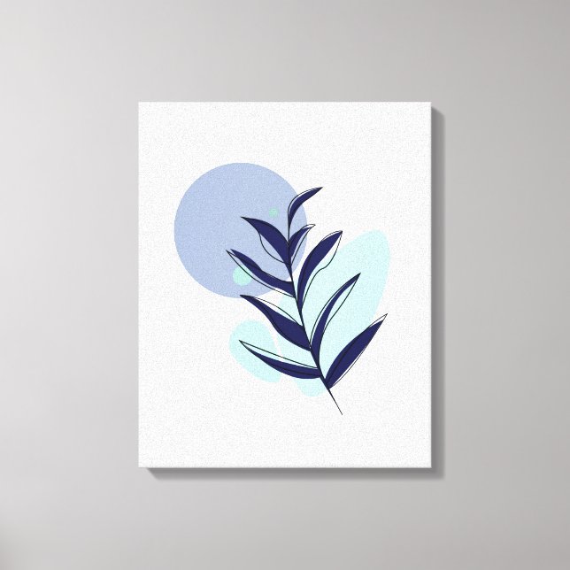 Impressão Em Tela Flor azul Boho (Frente)
