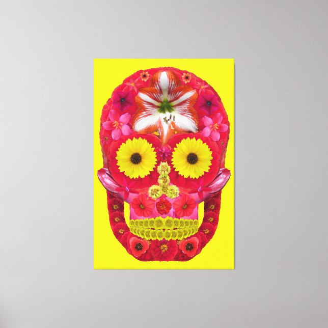 Impressão Em Tela Flor - Caveira 6 (Frente)