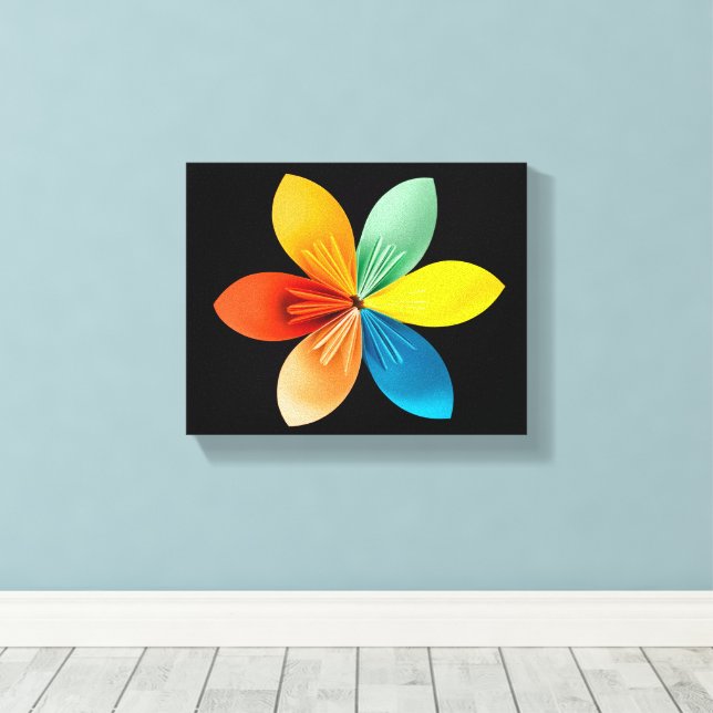 Impressão Em Tela Flor Colorida (Insitu(piso de madeira))