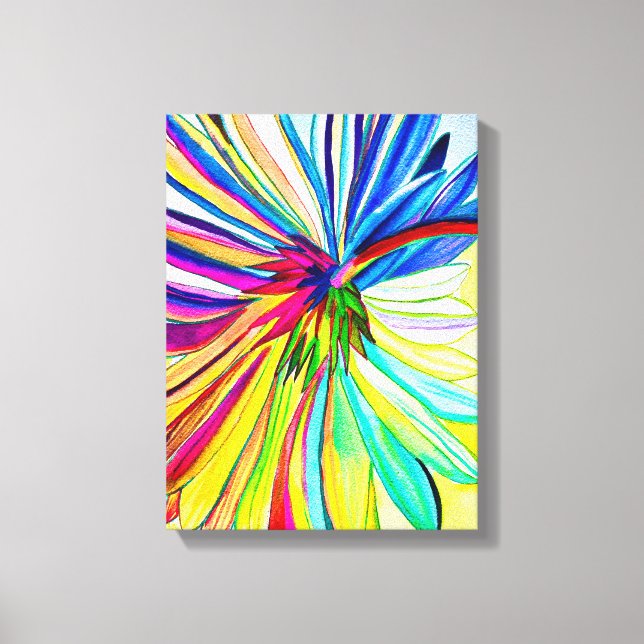 Impressão Em Tela Flor colorida Rainbow gerbera (Frente)