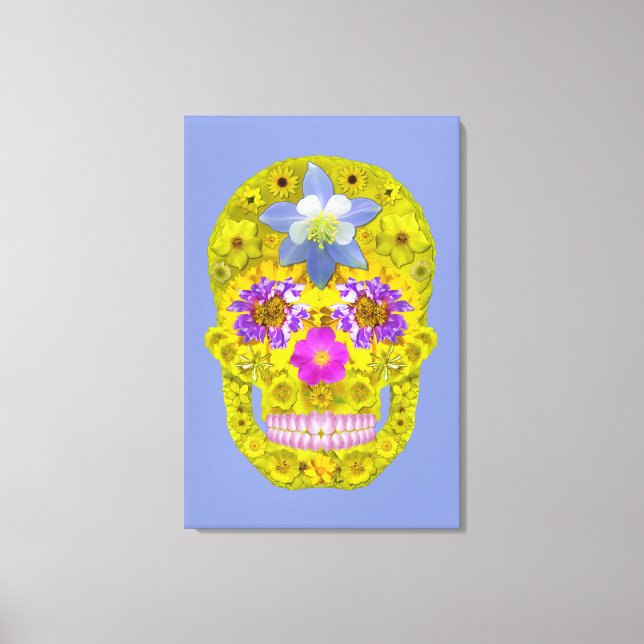 Impressão Em Tela Flor - Crânio 3 (Frente)