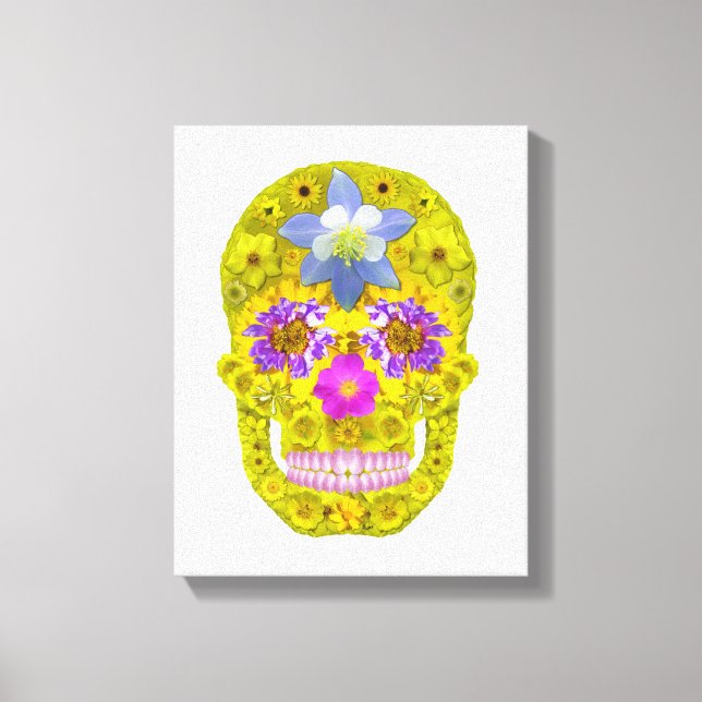 Impressão Em Tela Flor - Crânio 3 (Frente)