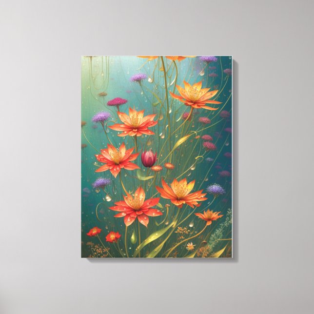 Impressão Em Tela Flor de Abstrato de Fiação (Frente)