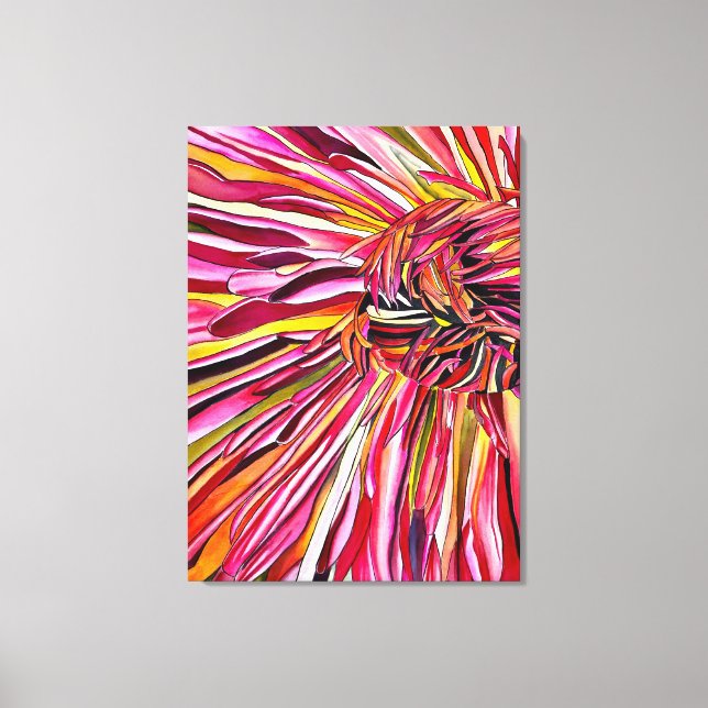 Impressão Em Tela Flor de aquarelas de crisântemos (Frente)