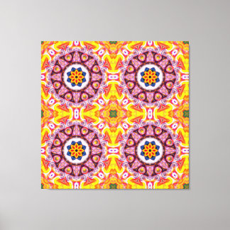 Impressão Em Tela Flor de Fogo Azul e Laranja