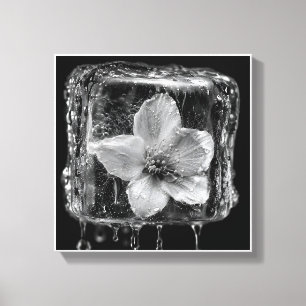 Impressão Em Tela Flor de Gelo Derretendo