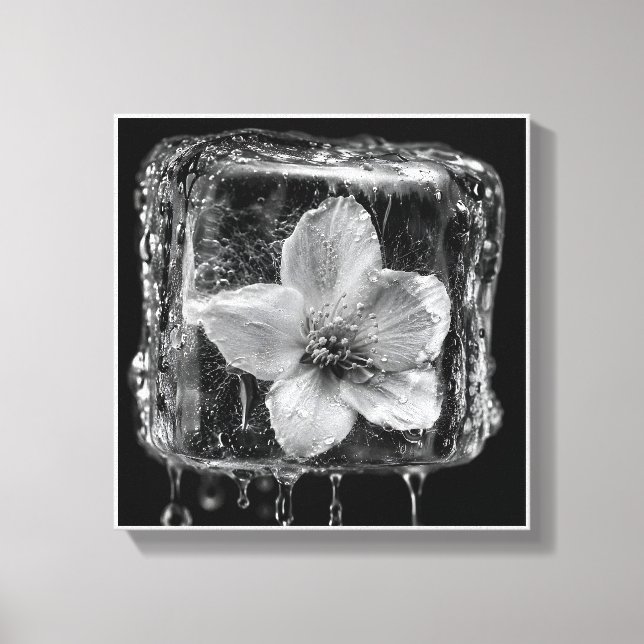 Impressão Em Tela Flor de Gelo Derretendo (Frente)