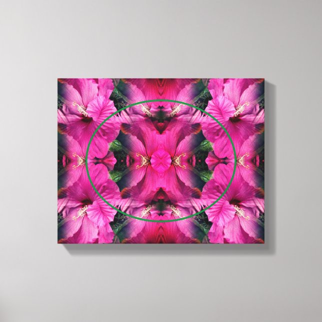 Impressão Em Tela Flor de Hibisco Rosa Crie Sua Própria Foto (Frente)