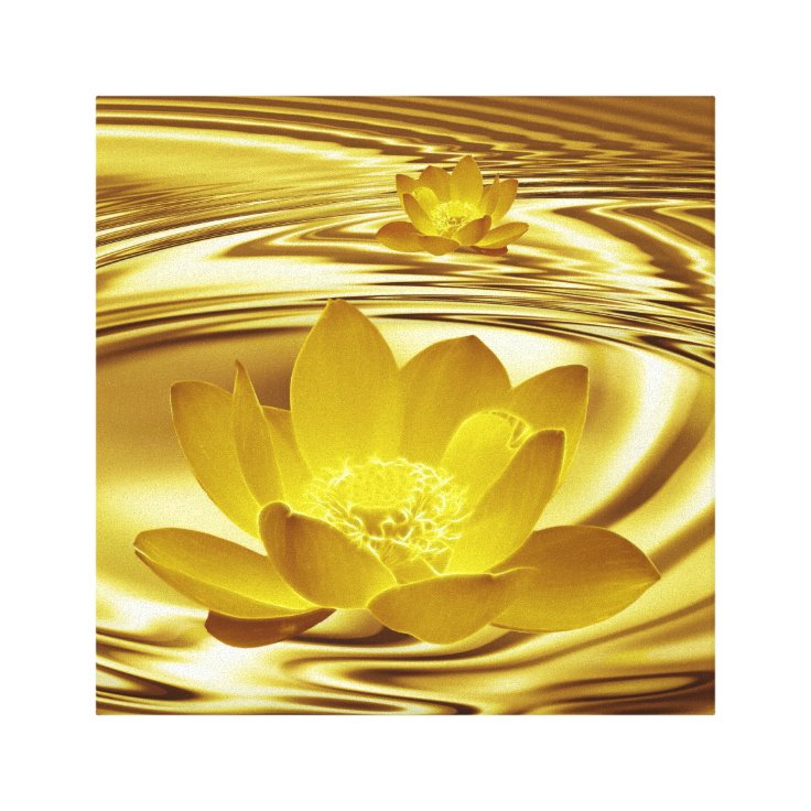 Impressão Em Tela flor de lótus ouro | Zazzle.com.br