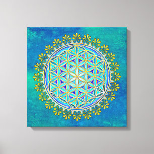 Impressão Em Tela Flor De Vida - Vintage Blossom Ornações 1