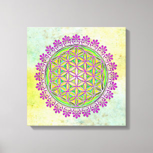 Impressão Em Tela Flor De Vida - Vintage Blossom Ornações 2