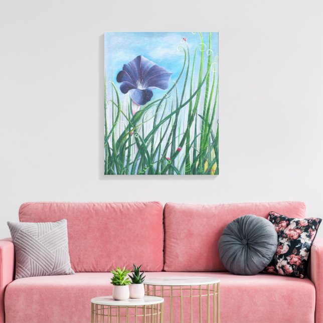 Impressão Em Tela Flor e Joaninhas (Insitu(Sala de estar))