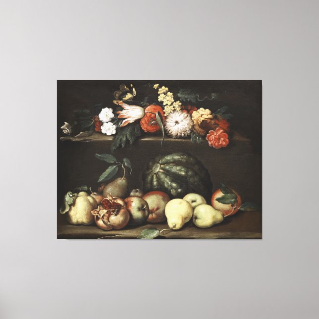 Impressão Em Tela Flor e vida estática fruta (Frente)