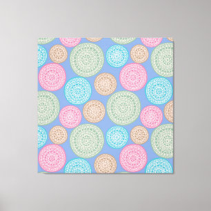 Impressão Em Tela Flor Escandinavo Mandalas Padrão 1