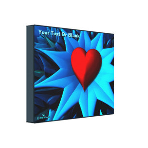 Impressão Em Tela Flor Fractal Blue Heart
