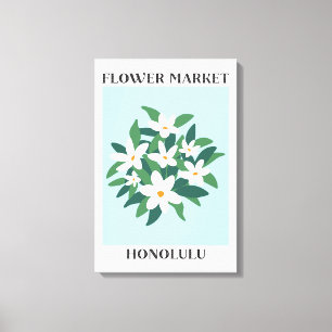 Impressão Em Tela Flor Market Honolulu White Jasmine Floral