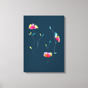 Impressão Em Tela Flor rosa japonesa, abstrato moderna e simples