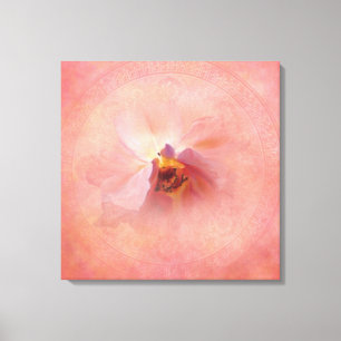 Impressão Em Tela Flor Rosa Mágica Boho Arte em Aquarela