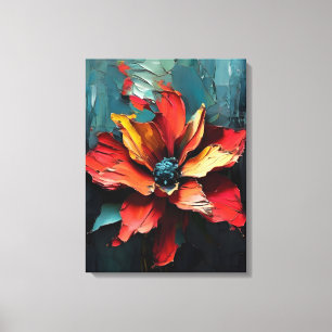 Impressão Em Tela Flor Vermelho em greve no Abstrato