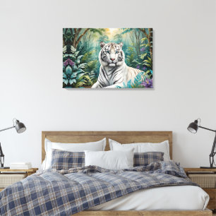 Impressão Em Tela Flora Selva Branca de Tigre