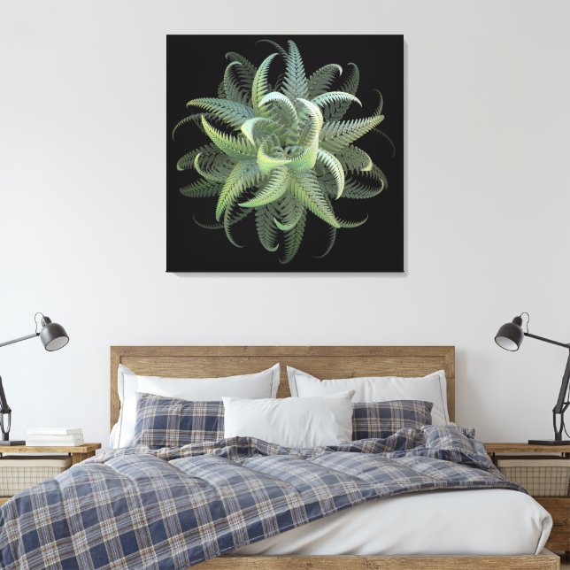 Impressão Em Tela Floração de Samambaia Fractal (Insitu(Quarto))