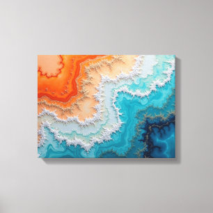 Impressão Em Tela Floração do Recife de Coral - Arte Fluida Abstrata