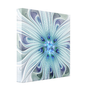 Impressão Em Tela Floral Beauty Abstrato Modern Blue Pastel Flower