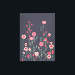 Impressão Em Tela Floral Dark Boho<br><div class="desc">Arte botânica moderna. Bonito pintura floral cor-de-rosa e solta sobre fundo de cinza escura. Inspirado pelas flores silvestres que crescem em Plymouth. Arte original de Nic Squirrell.</div>