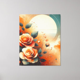 Impressão Em Tela Floral de Aquecimento Contemporâneo