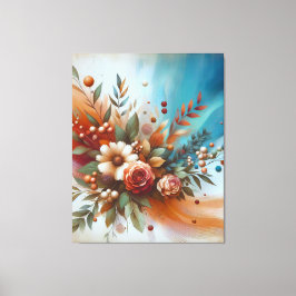 Impressão Em Tela Floral de Aquecimento Contemporâneo