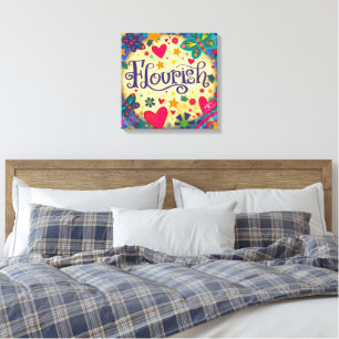Impressão Em Tela Floreal Inspiracional Bonito