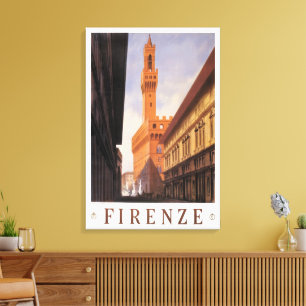 Impressão Em Tela Florença, Firenze, Palazzo Vecchio, Itália Antiga