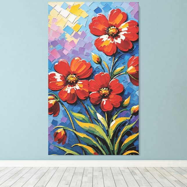 Impressão Em Tela Flores (Insitu(piso de madeira))
