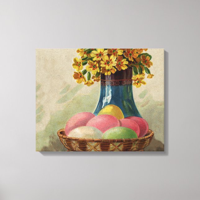 Impressão Em Tela Flores Antigas De Ovos De páscoa (Frente)