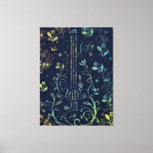 Impressão Em Tela Flores - Arte de Violão - Melodia Romântica