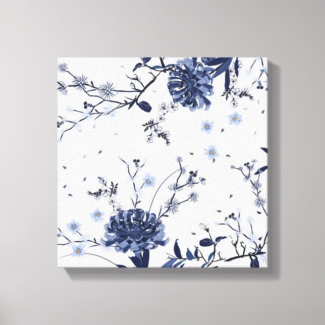 Impressão Em Tela Flores azuis (Frente)