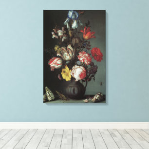 Impressão Em Tela Flores Barrocas Antigas por Balthasar van der Ast