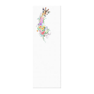 Impressão Em Tela Flores Coloridas Buquê Girafa - Floral de Desenho