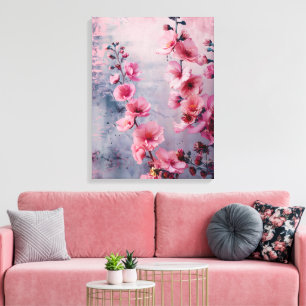 Impressão Em Tela Flores Cor-de-Rosa em Flor 