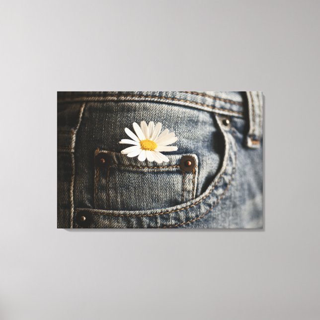 Impressão Em Tela Flores | Daisy in Jeans Pocket (Frente)