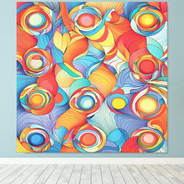 Impressão Em Tela Flores de abstrato (Insitu(piso de madeira))