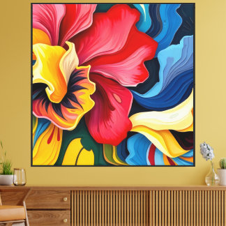 Impressão Em Tela Flores de abstrato -