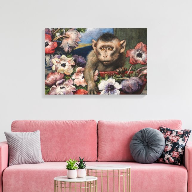 Impressão Em Tela Flores de Aniversário | Gabriel von Max | (Insitu(Sala de estar))